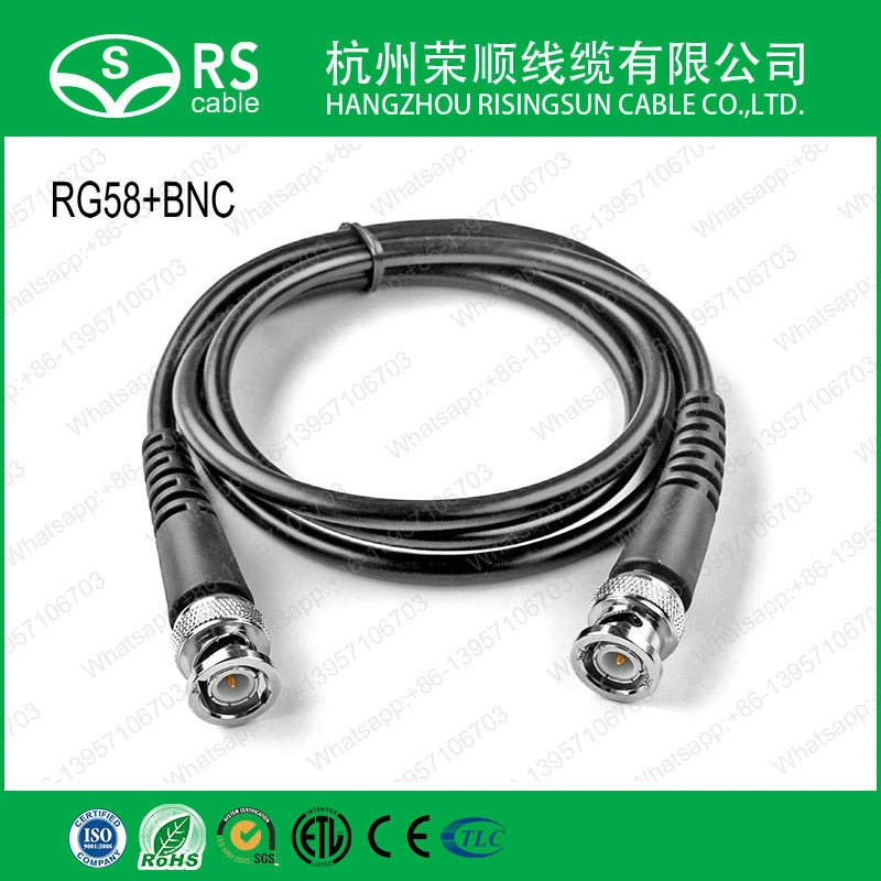 Flexible Coaxial Cable Rg58 with BNC Male to BNC Male