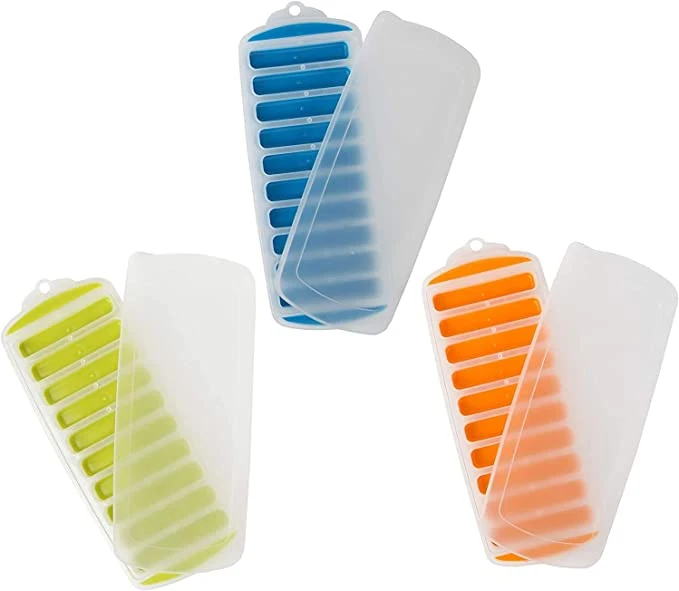 Silicone Narrow Ice Stick Cube Trays with Easy Push and Pop out Material Ideal for Sports and Water Bottles BPA Free