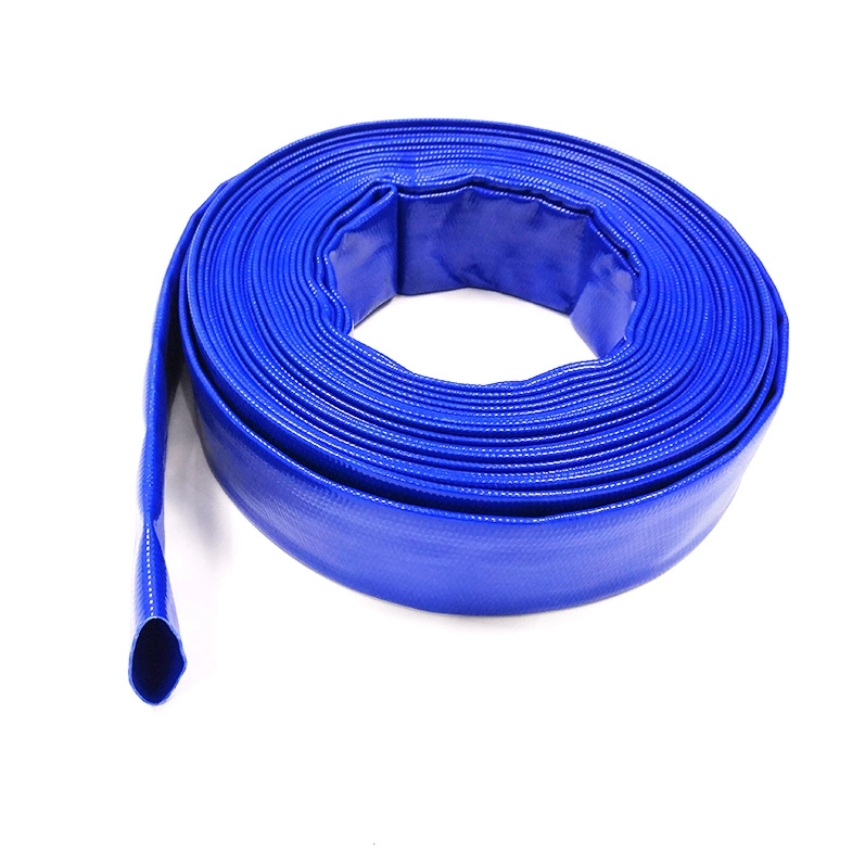 Bleu de lavage haute pression du tuyau flexible PVC à plat flexible de décharge de l'eau de l'irrigation