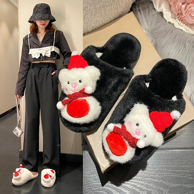 New Design Fashion Anti-Slip Winter Plush Slippers Fashion Furry Slippers for Women