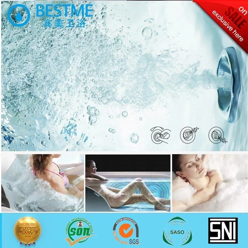 Bain à remous intérieur de la forme de coin avec une baignoire de massage de surf (Ko-399)