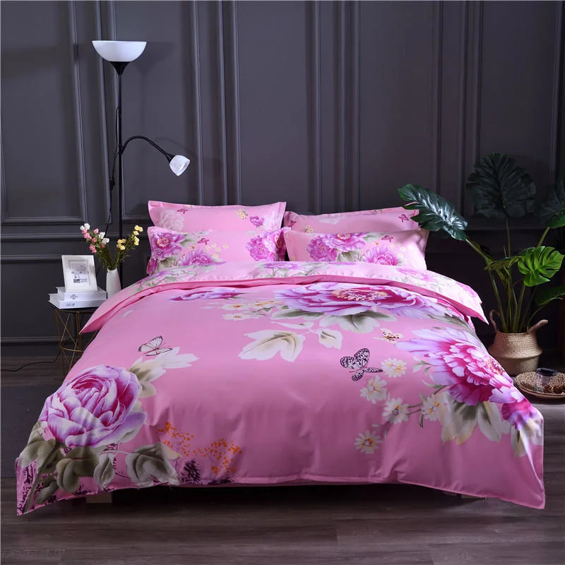 Prix bon marché à écran plat imprimé Big Pattern Polyester 3D Home Textile literie