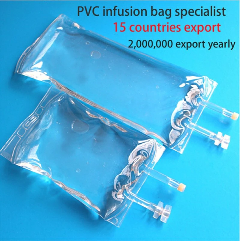 250 cc 2000ml de líquido IV bolsas de solución de Dehp libre bolsa de perfusión desechable transparente de PVC de grado médico vaciar la bolsa de IV.