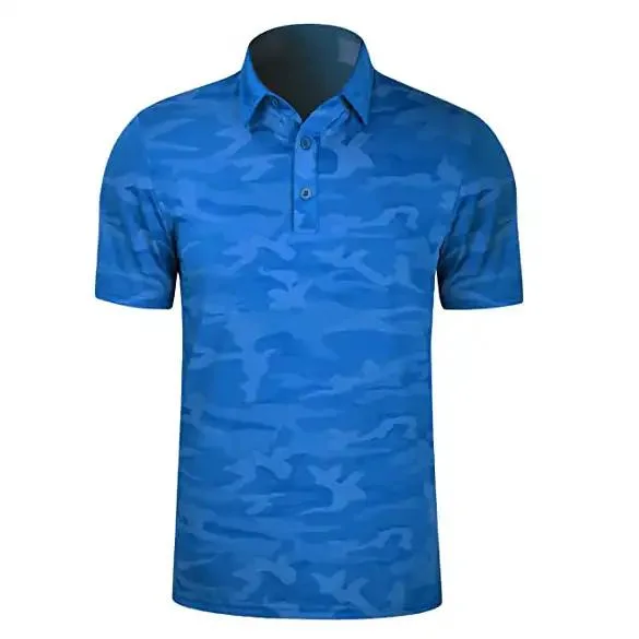 Custom Logo 100% Polyester Sublimation Print Men Camo Short Sleeve Golf Polos