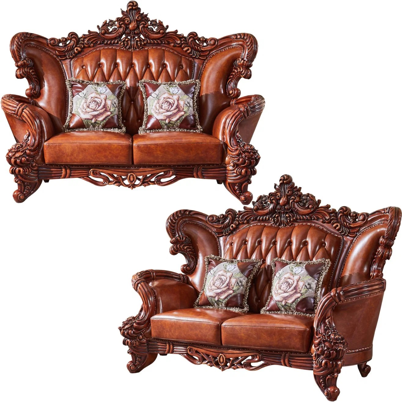 Home Furniture Factory Wholesale/Supplier Antique Luxury Leather Sofa in Optional Couch Color and Seats