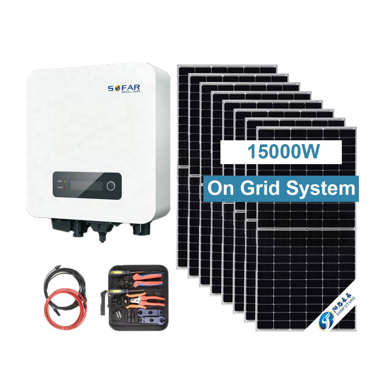 10kw no grid Potovoltaic Inicial do Sistema de Energia Solar 10kVA com Painel Solar PV para bateria de íon de módulo de Grade Solar Til Inversor