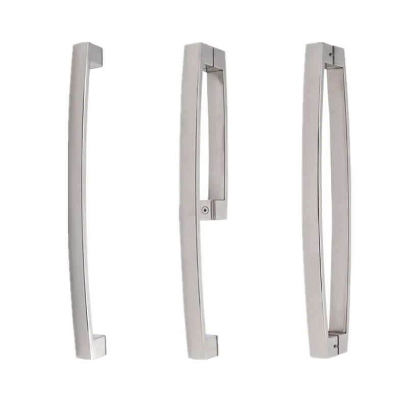 Luxury Modern Adjustable Silver Stainless Steel Brass Bathroom Sliding Square Shower Door Handle