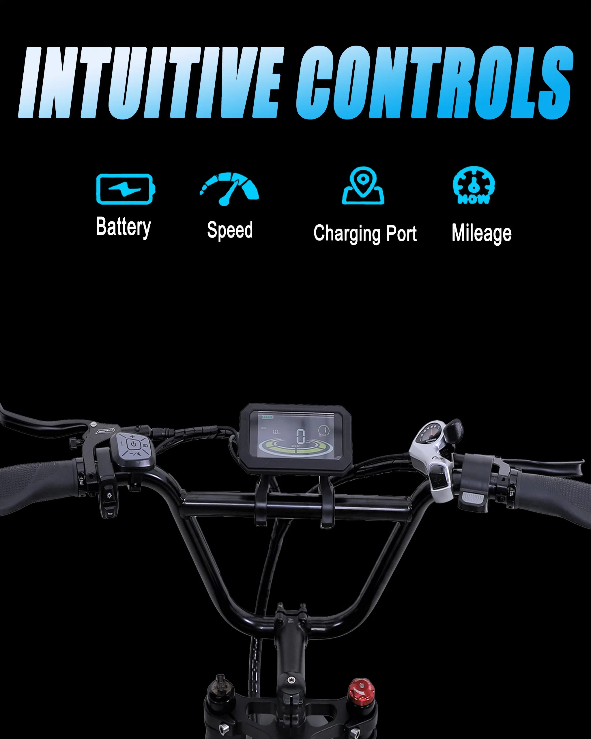 1000W Vélo électrique de montagne 48V 18.2ah Batterie amovible Vélo à pneus gras de 20 pouces E Bike