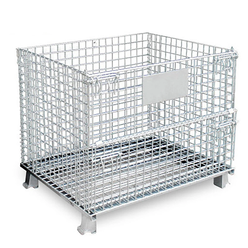 Logistic Collapsible Stackable Iron Steel Wire Mesh Cage with CE Certificate in Low Factory Price for Industrial Warehouse Storage Racks System