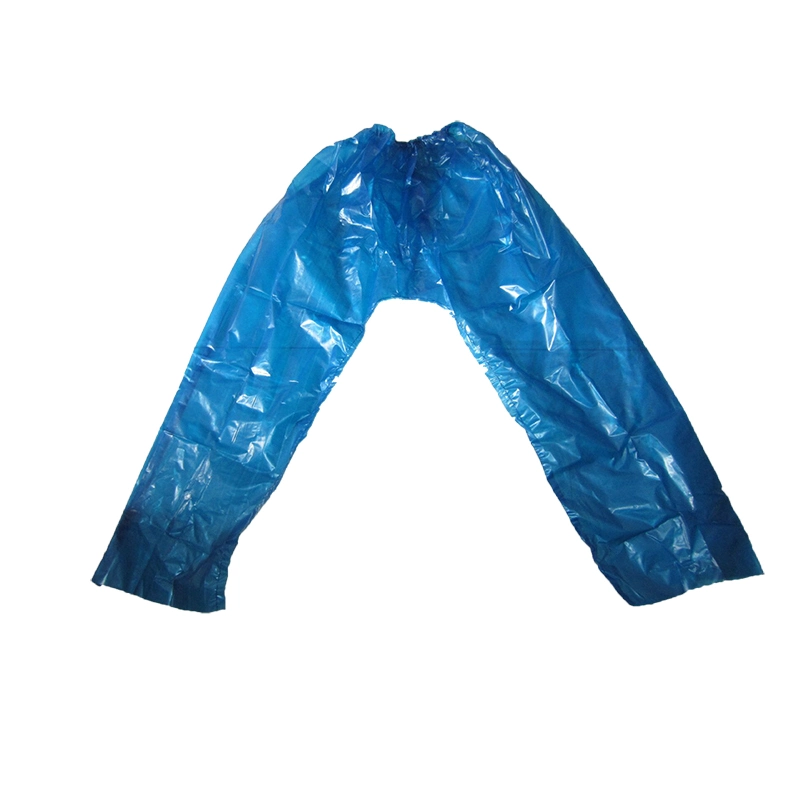 42inch OEM Blue Disposable CPE Plastic Raincoats with Pants