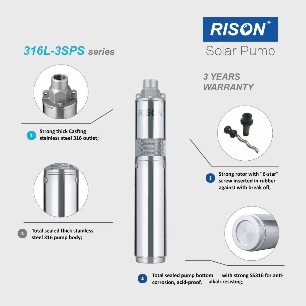 3 Inches Helical Solar Water Pump System with MPPT Controller, Submersible Pump