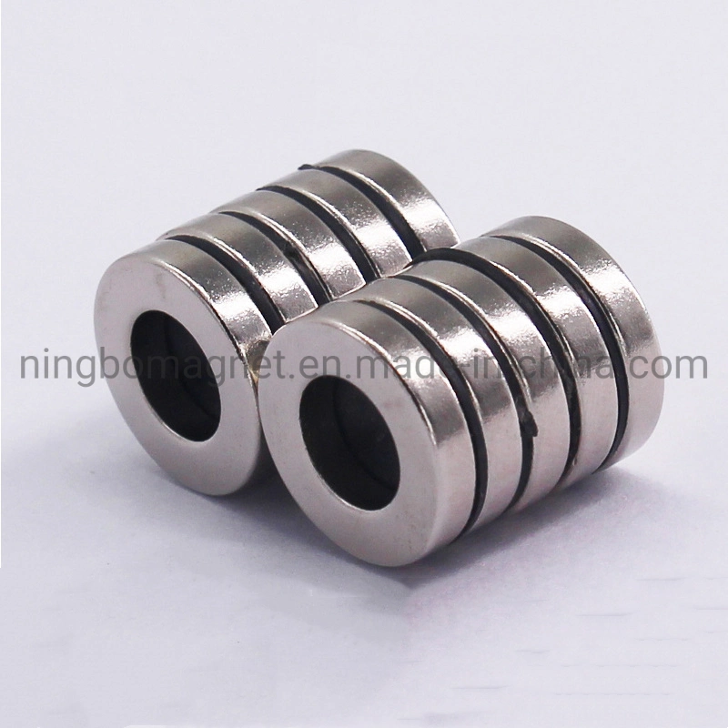 High quality/High cost performance Super Strong Rare Earth Permanent Nickel Coating N42 Ring NdFeB Magnet with Hole for Industrial