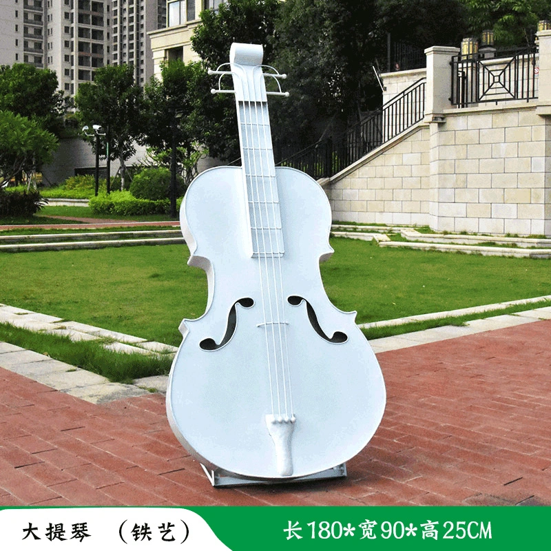 Outdoor Garden Landscape Creative Notes Cello Fiberglass Sculpture Sketch Garden Garden Lawn Decoration Ornaments