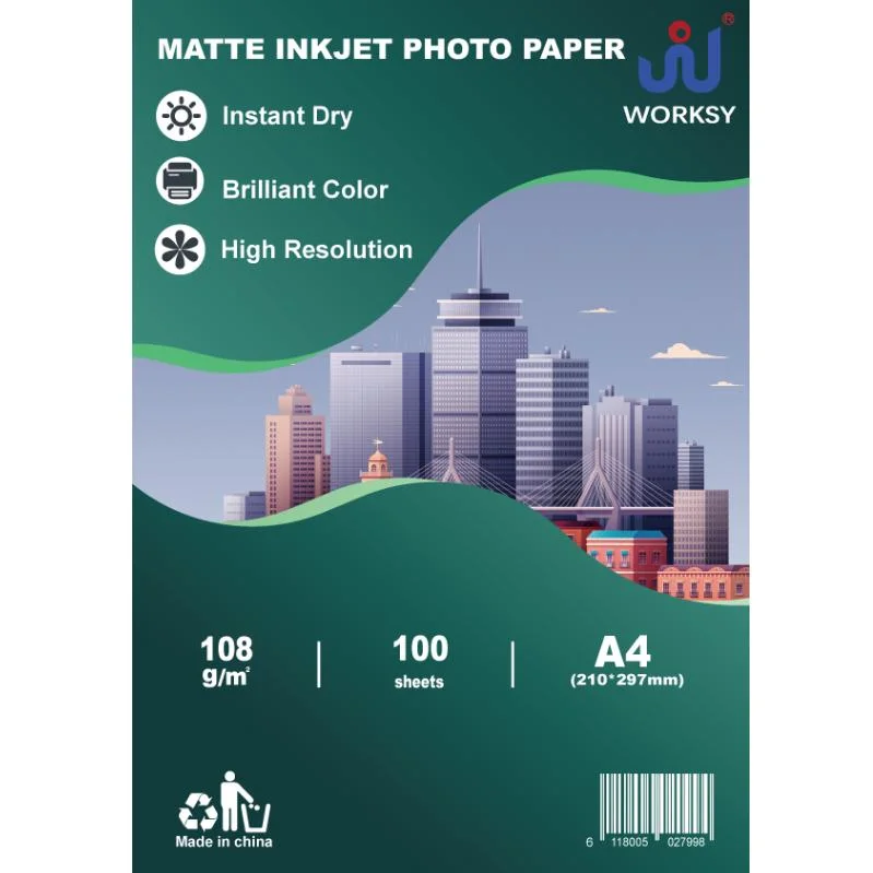 Wholesale A4 Direct Factory Inkjet Matte Photo Paper 108g for Photo Album