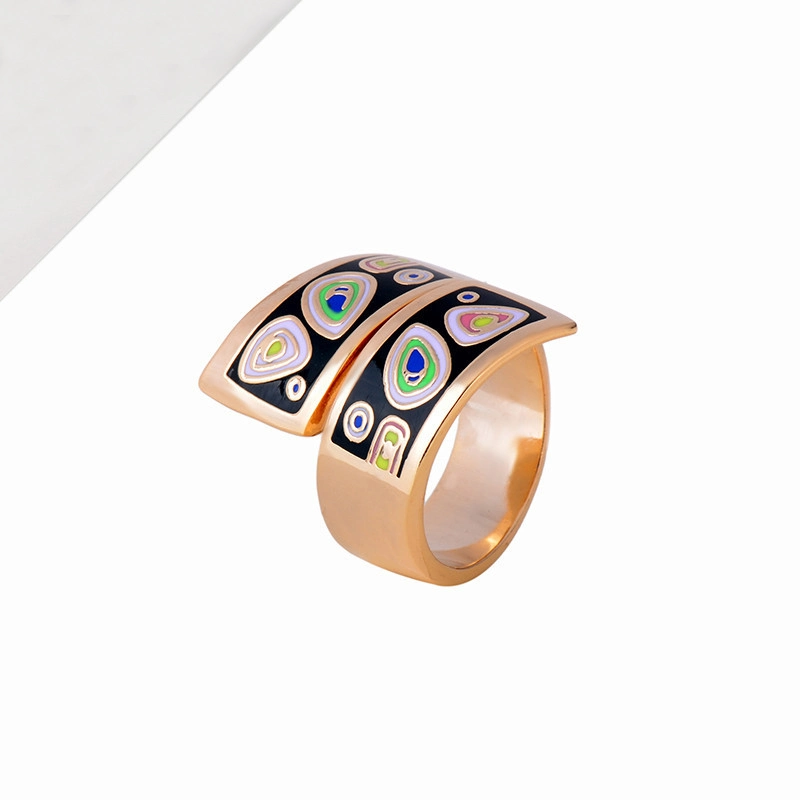 Enamel Special Pattern Open Ring