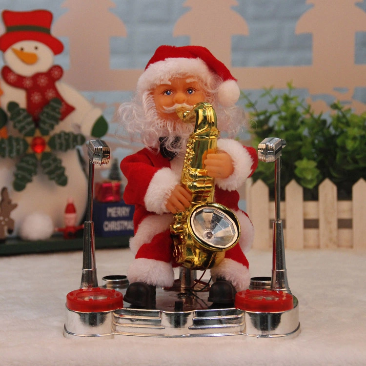 2023 Nuevo casarse con la Navidad Santa Electric Toy con diferentes instrumentos musicales para la decoración de Navidad