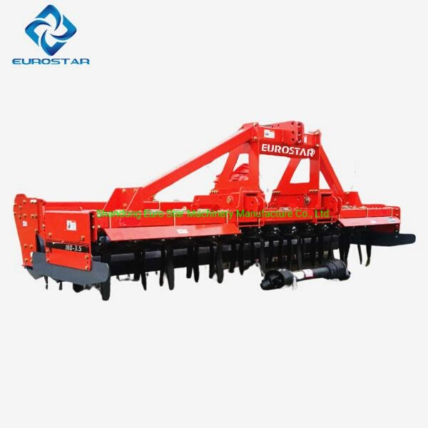 Working Width 3m Power Driven Harrow for Farm Tractor 110-160HP Disc Pto Roller Heavy Duty Tiller CE Driven Rotary Harrow True Vertical Tillage Powered Gearbox