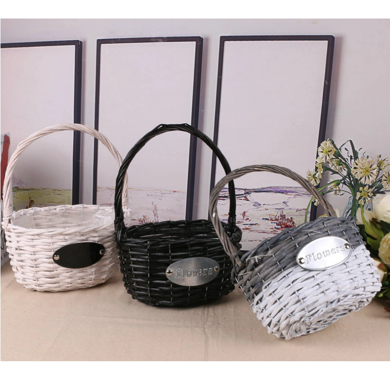 Wicker Flower Basket Household Portable Fruit Basket