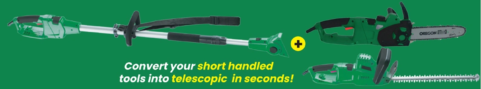 Electric 4in1 Tool Set-Short&Telescopic Chainsaw/Hedge Trimmer Garden Power Tool