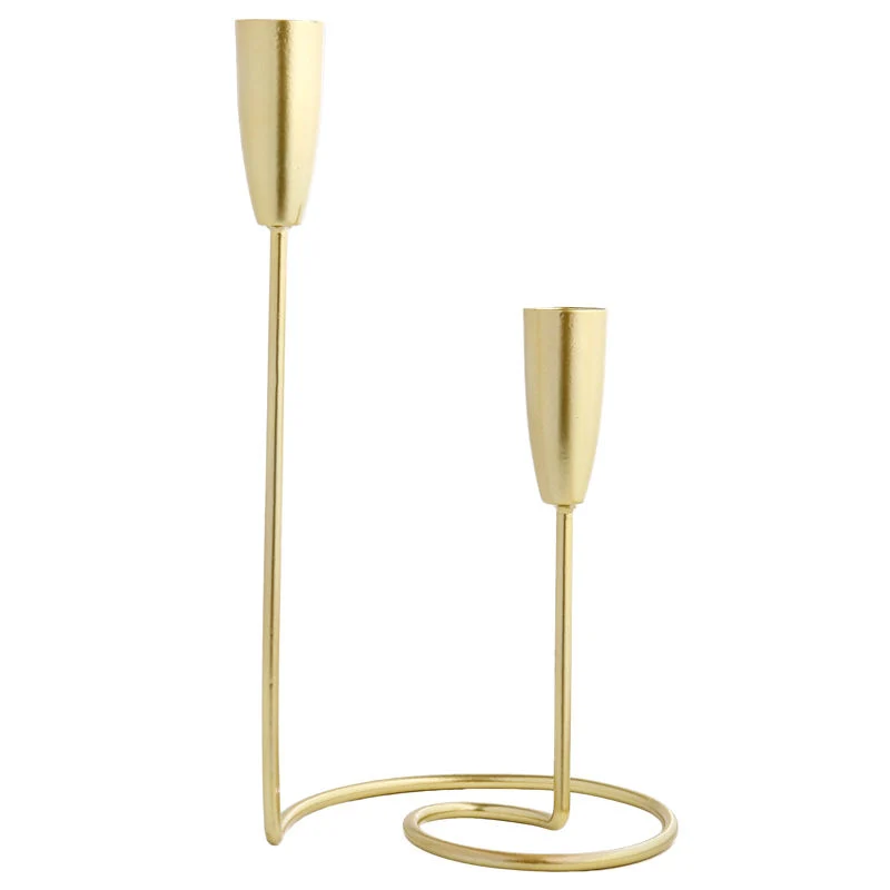 تزيين الزفاف Geometric Gold Wire Candle Holder Votive Candle Holding ديكور منزلى