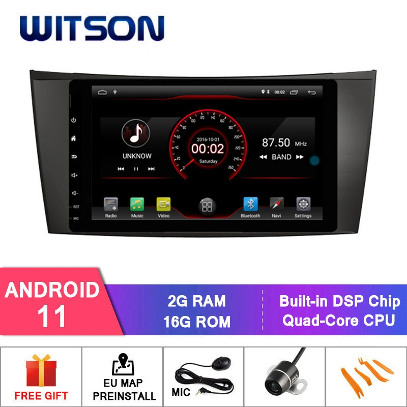 نظام تحديد المواقع العالمي للسيارة Wittson Quad-Core Android 11 لنظام تحديد المواقع العالمي لسيارات مرسيدس بنز الفئة E W211 (2002-2009) /G-Class W463 (2001-2008) /CLS W219 (2004-2011) WiFi مدمج الوحدة