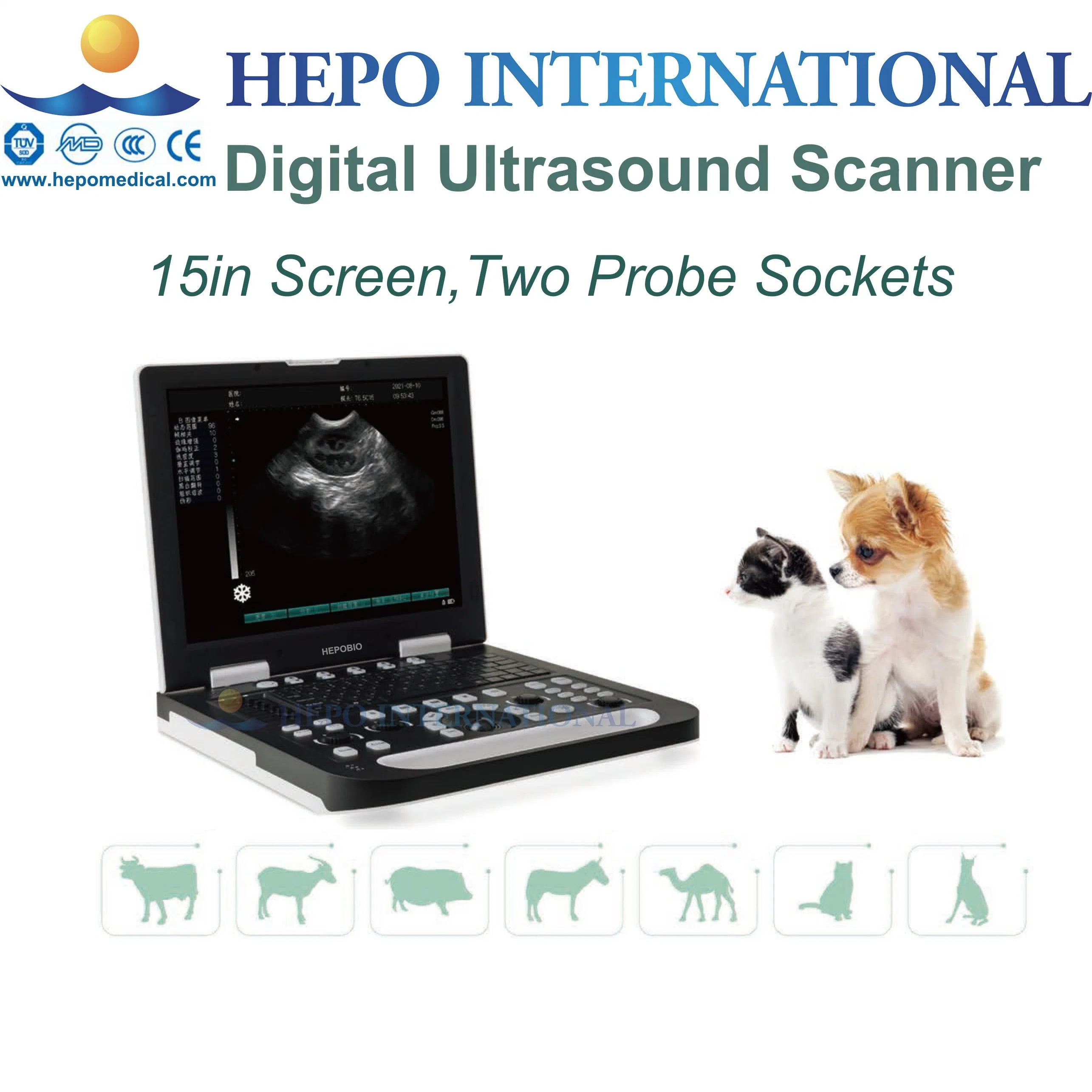Russian Language Animal W/B Ultrasonic Diagnostic Veterinary Ultrasound Scanner