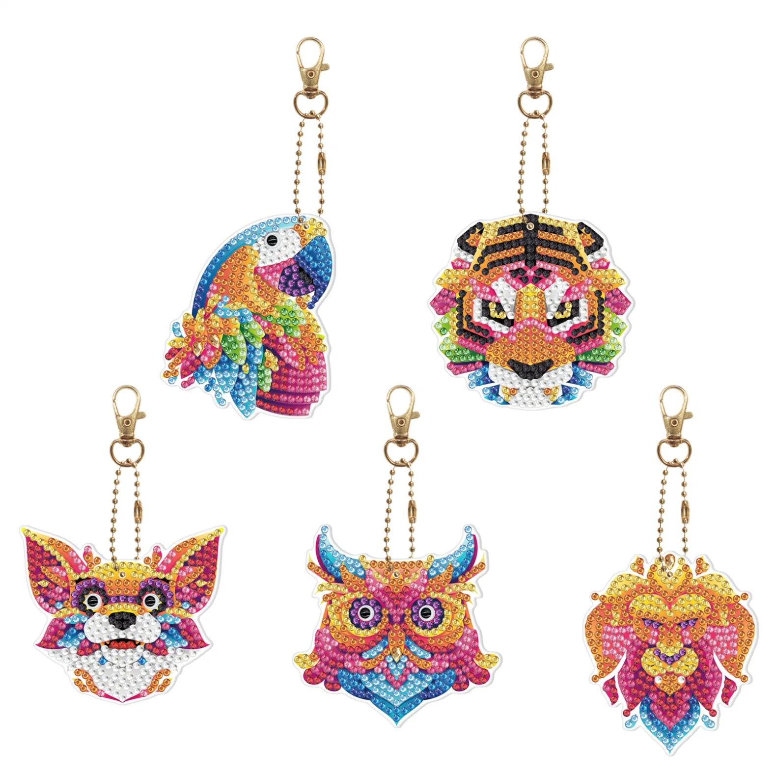 New Double Sided Colored Diamond Keychain Kit DIY Diamond Painting Embroidered Animal Bag Pendant DIY Birthday Gift