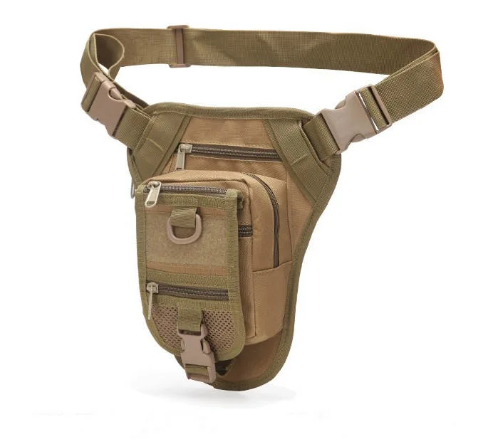 Wholesale/Supplier Waterproof Tactical Outdoor Mens Canvas Drop Leg Bag Waist Fanny Pack Belt Hip Bum Bag