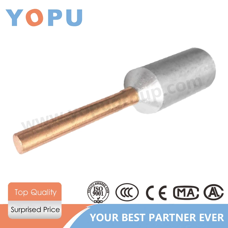 Yopu Dtl-2 Cu-Al Bimetal Bolt Cable Lug Copper Aluminium Metallic Tubular Crimping Terminal