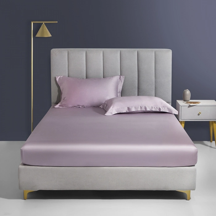 Purple Lyocell Bedding Set Silky Coverlets Bed Linen King Size Home Textile with Fitted Sheet ODM/OEM 3PCS Solid Color Pillowcases Bed Sheets for Bedroom Use