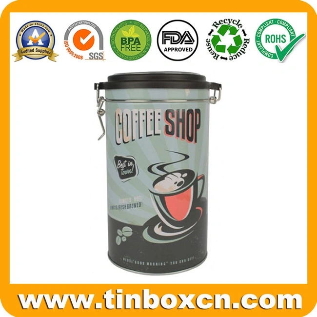 Round Tin Coffee Metal Can with Food Grade, Coffee Tin