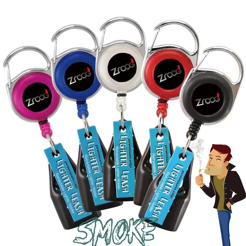 Custom Logo Mini Accesorios para humo retráctil Lightes Wrapper Caja de plástico Llavero portacubetas funda encendedor Leashes