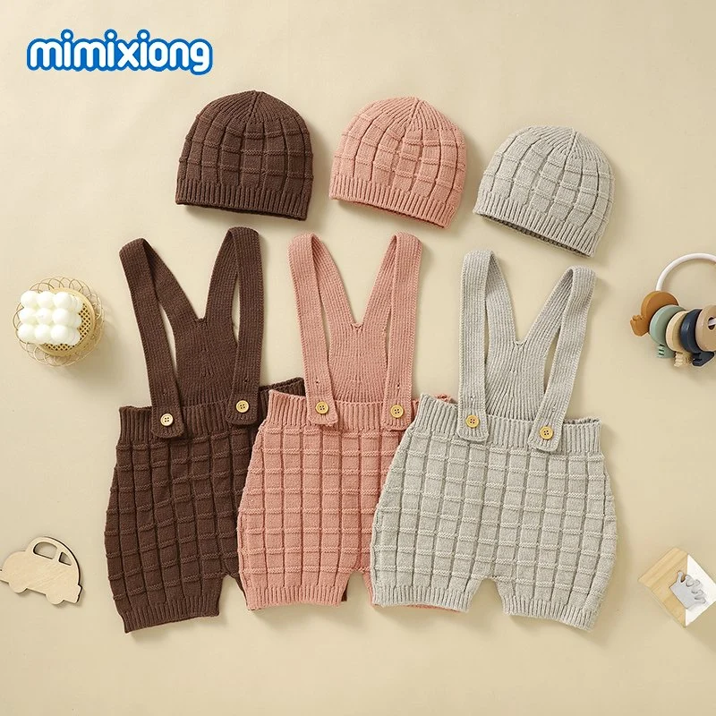 2023 High quality/High cost performance  Baby Rompers Sleeveless Suspender Clothes with Hats Wear Sets