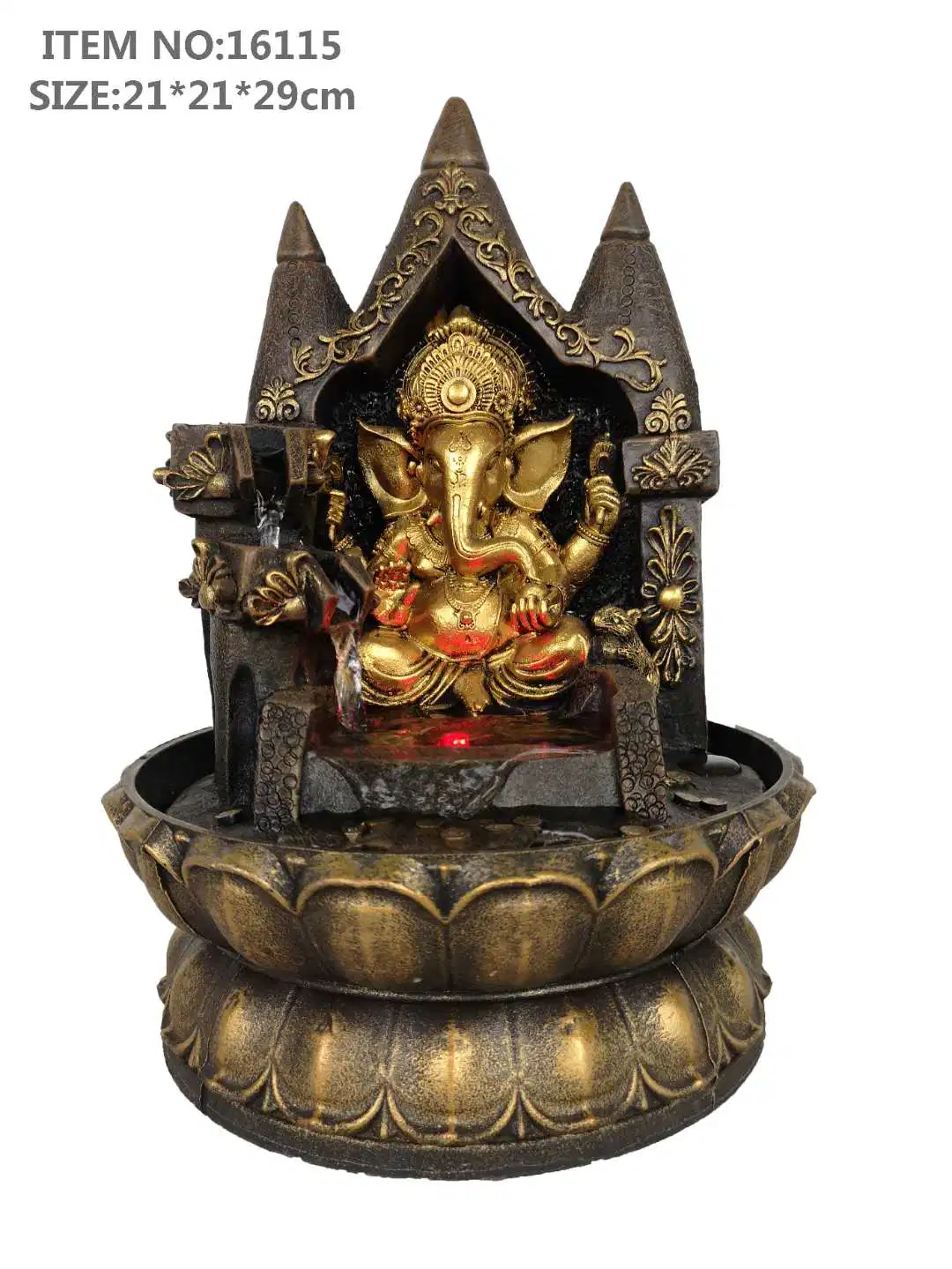 The New Southeast Asia Ganesh Fountain Flowing Water Furniture Resin Fountain Crafts Gift Factory Direct Sale