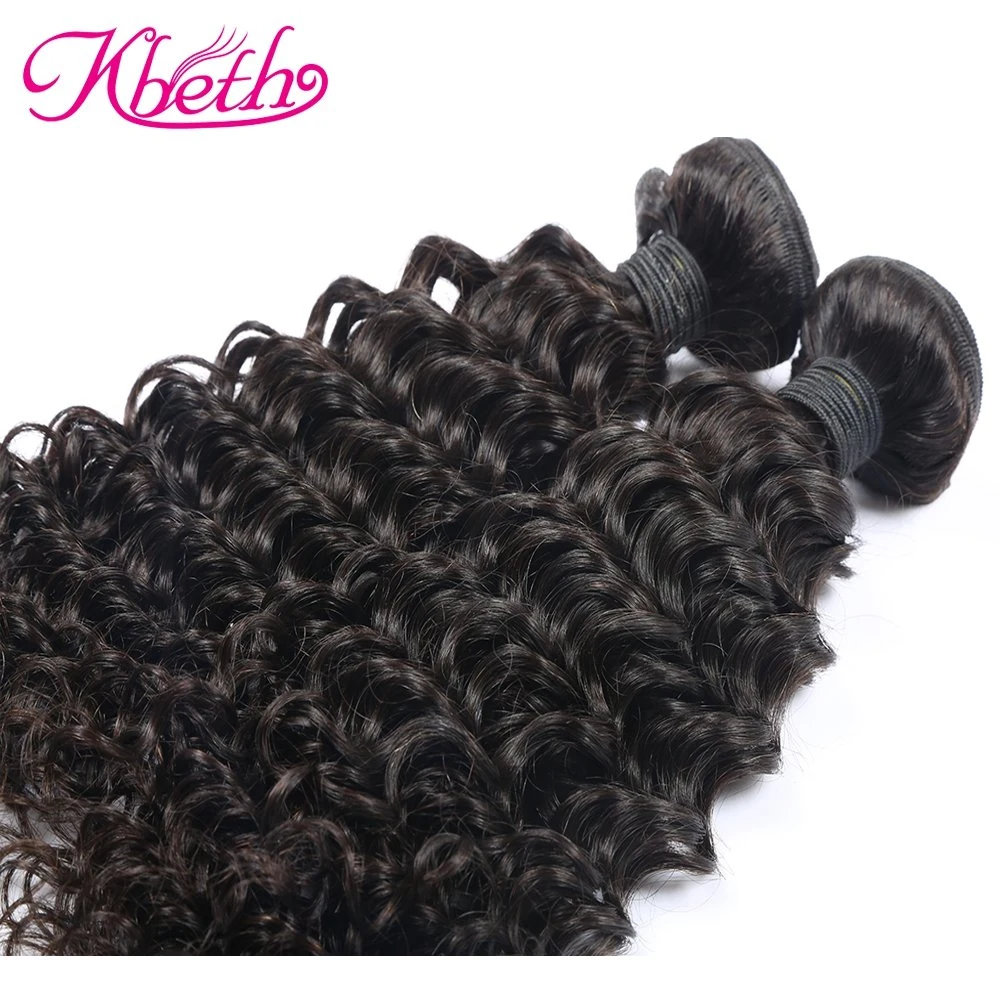 Kbeth Human Hair Extension 100% Real Natural Virgin Brazilian Ready to Ship Hair Weft Human Deep Curly Hair Bundles