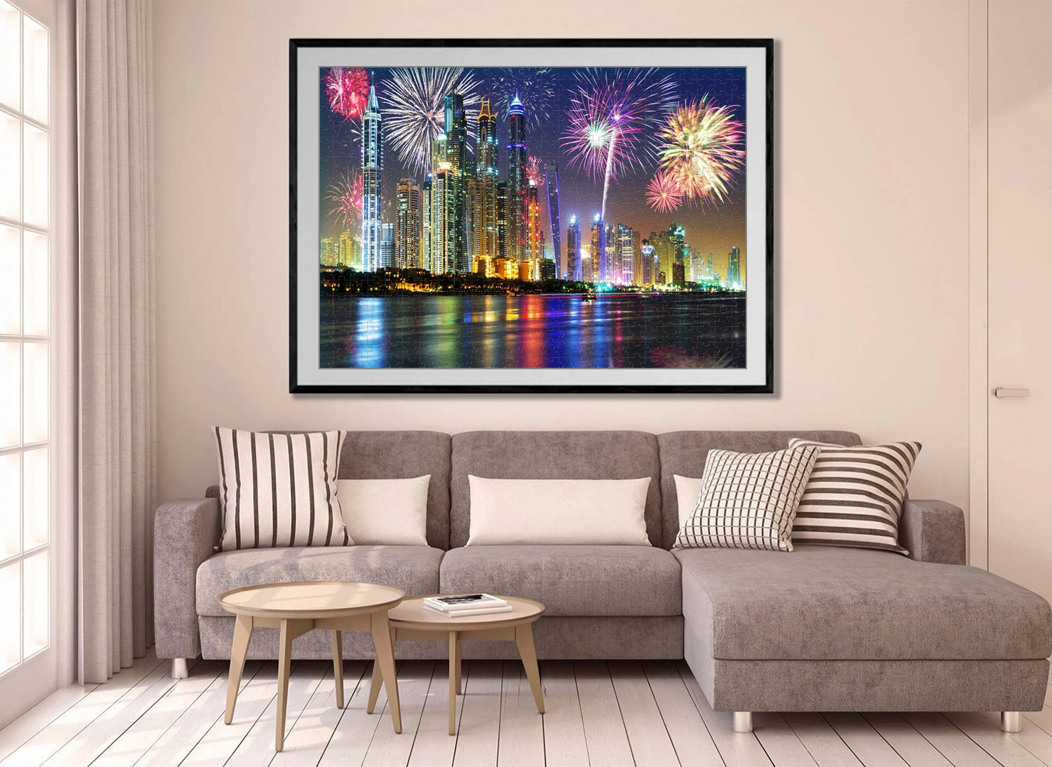 Dubai City Night View, Wooden 4000 Piece Jigsaw Puzzle Gifts Children&prime; S Toy for People of All Ages, with Customisable Patterns and Sizes and Pieces.