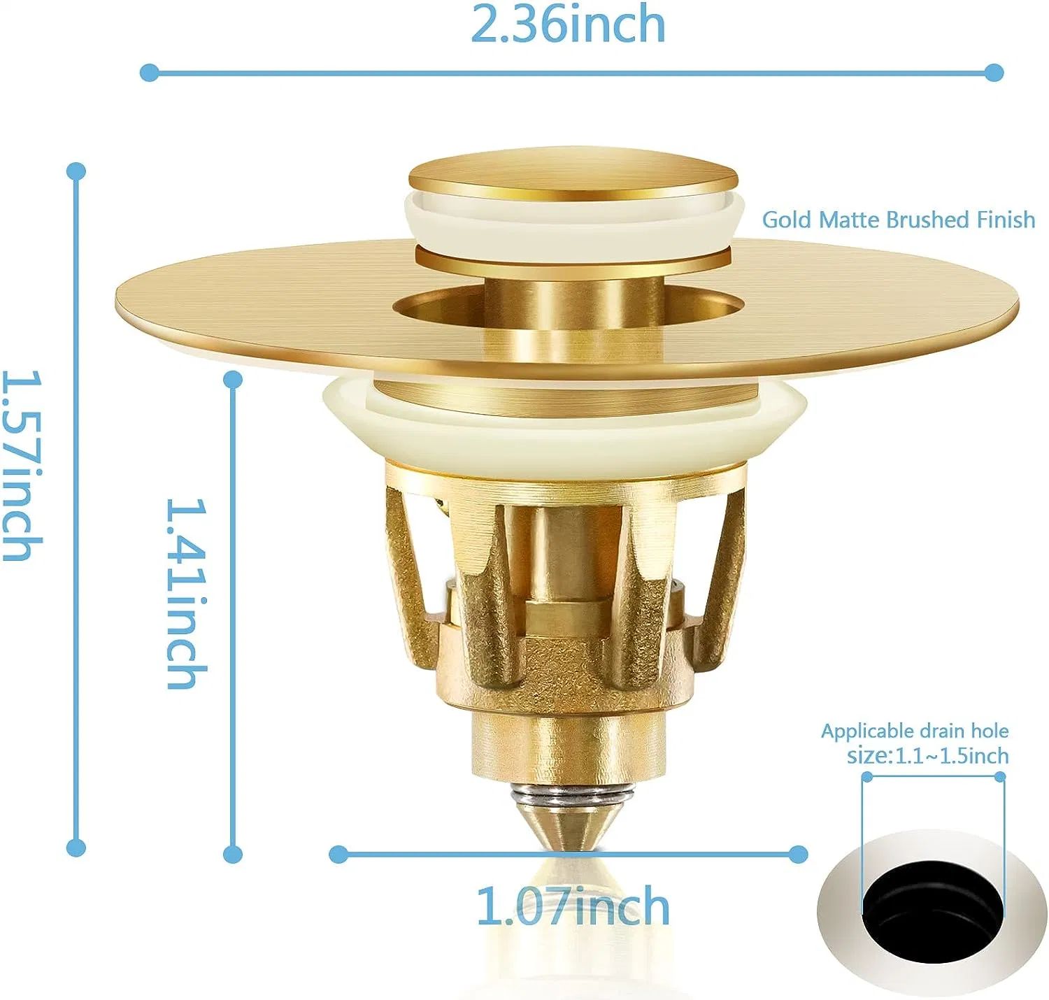 Gold Bathroom Sink Stoppe Pop up Drain Stopper for Bathroom Sink