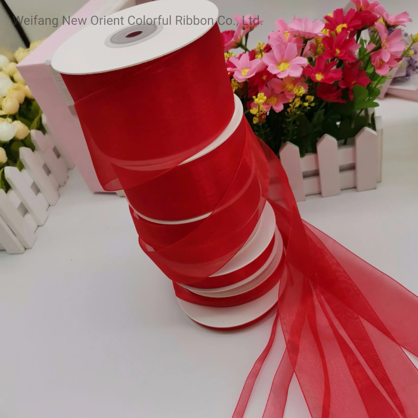 Red Ribbon Organza Factory Hot Sale Decorating Festival