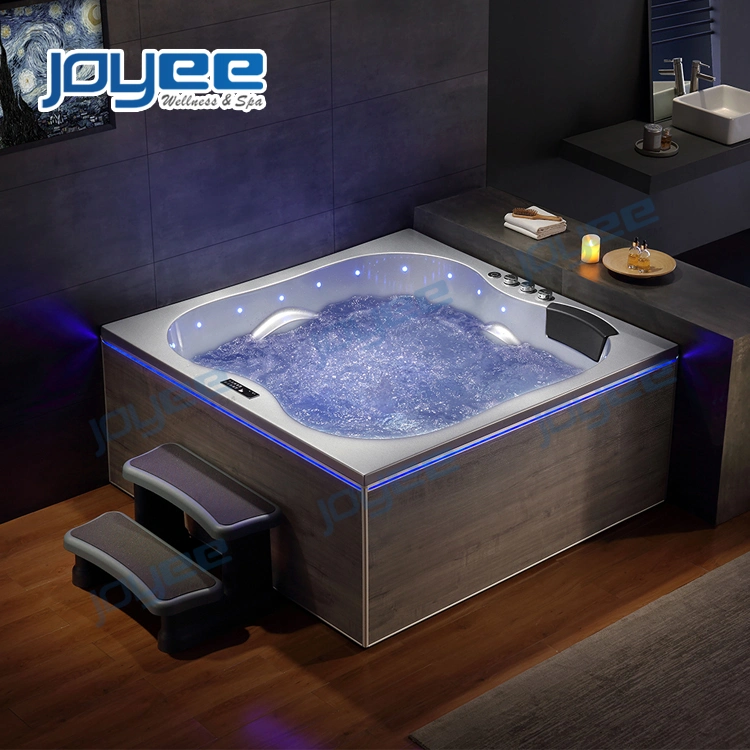 Joyee New Material Serc Skirt Massage Whirlpool Bathroom Jacuzzy Bathtub Indoor SPA Bath for Two 3 Person