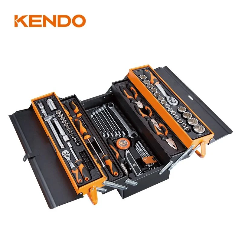 مجموعة أدوات Kendo 88PCS اليدوية مع أداة إصلاح السيارة شرائح علبة الأدوات المحمولة ودرج المحمل الكروي