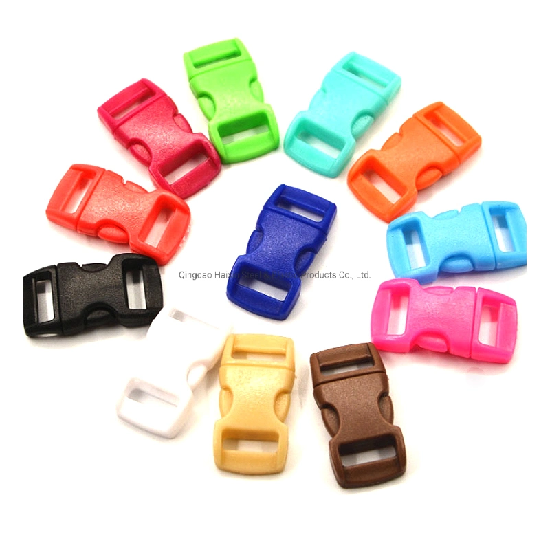 Black Flat Heavy Duty Dual Adjustable Side Release Plastic Buckles for Webbing/Bag/Belt