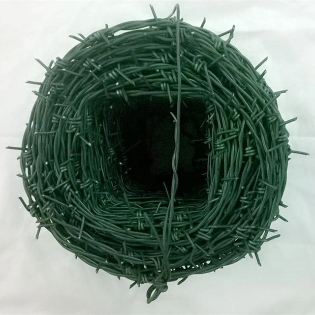 Normal Twist PVC Coated Green Barbed Wire Rolls for Safety