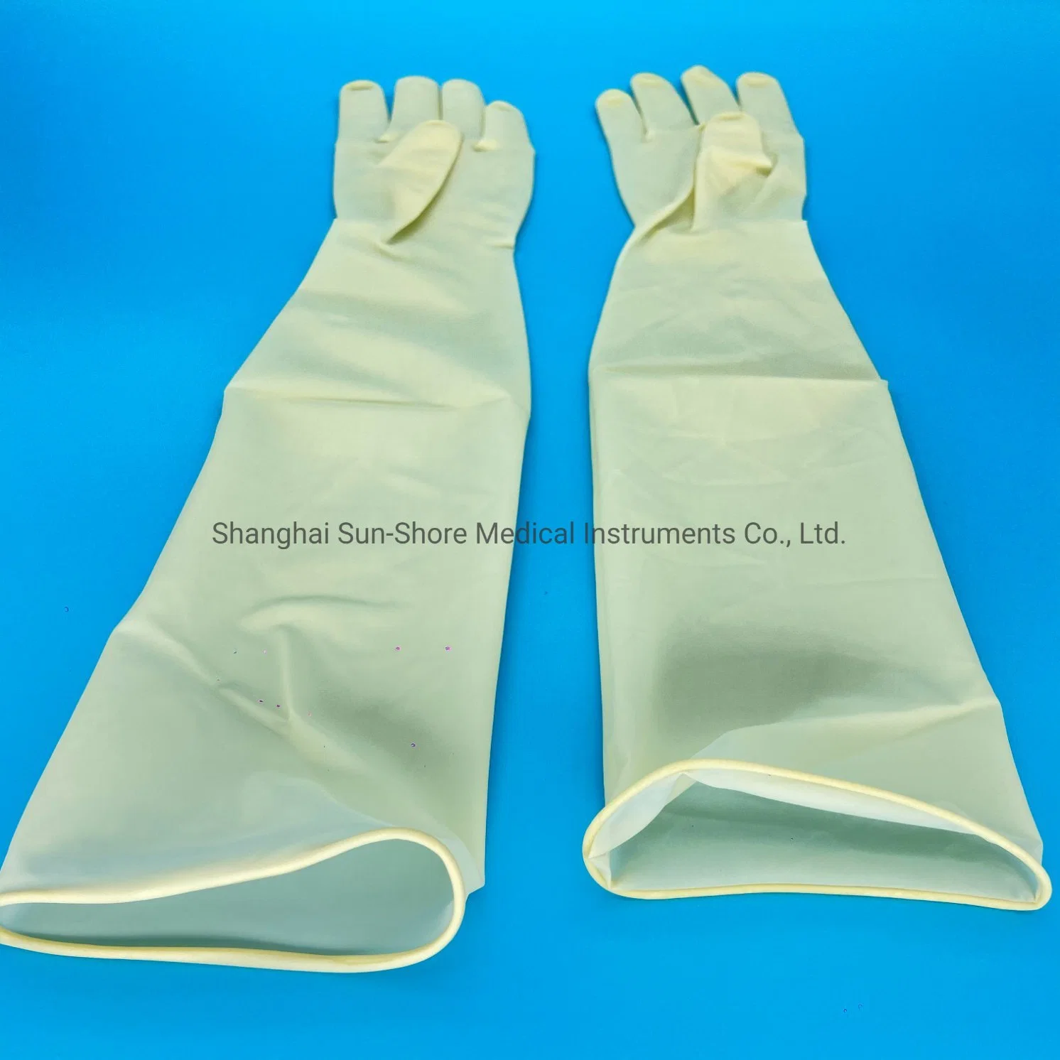 Long stérile Brassard 45cm gants de latex de caoutchouc de Chirurgie Gynécologie
