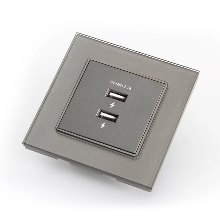 2 Port Type USB Interface Outlet UK Standard Hotel Double Wall Socket