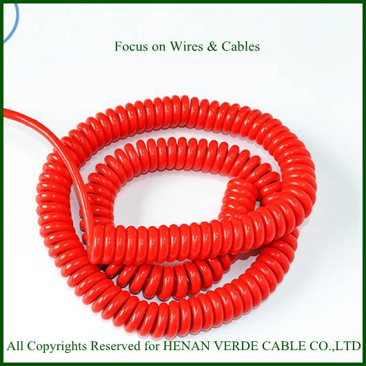 3phase 1.5mm 2.5mm2 Flexible Electrical Wire PUR Coiled Spiral Cable Reliable Supplier for Motor