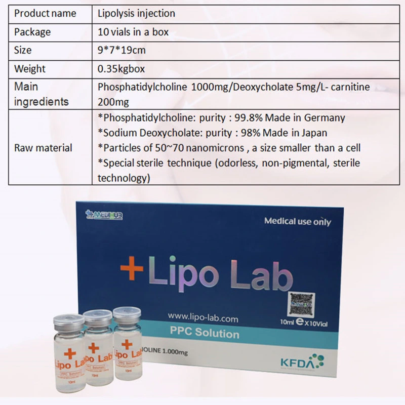 Korea Lipo Lab White Lipolytic Solution Mesotherapy Deoxycholic Acid for Fat Loss Dissolve