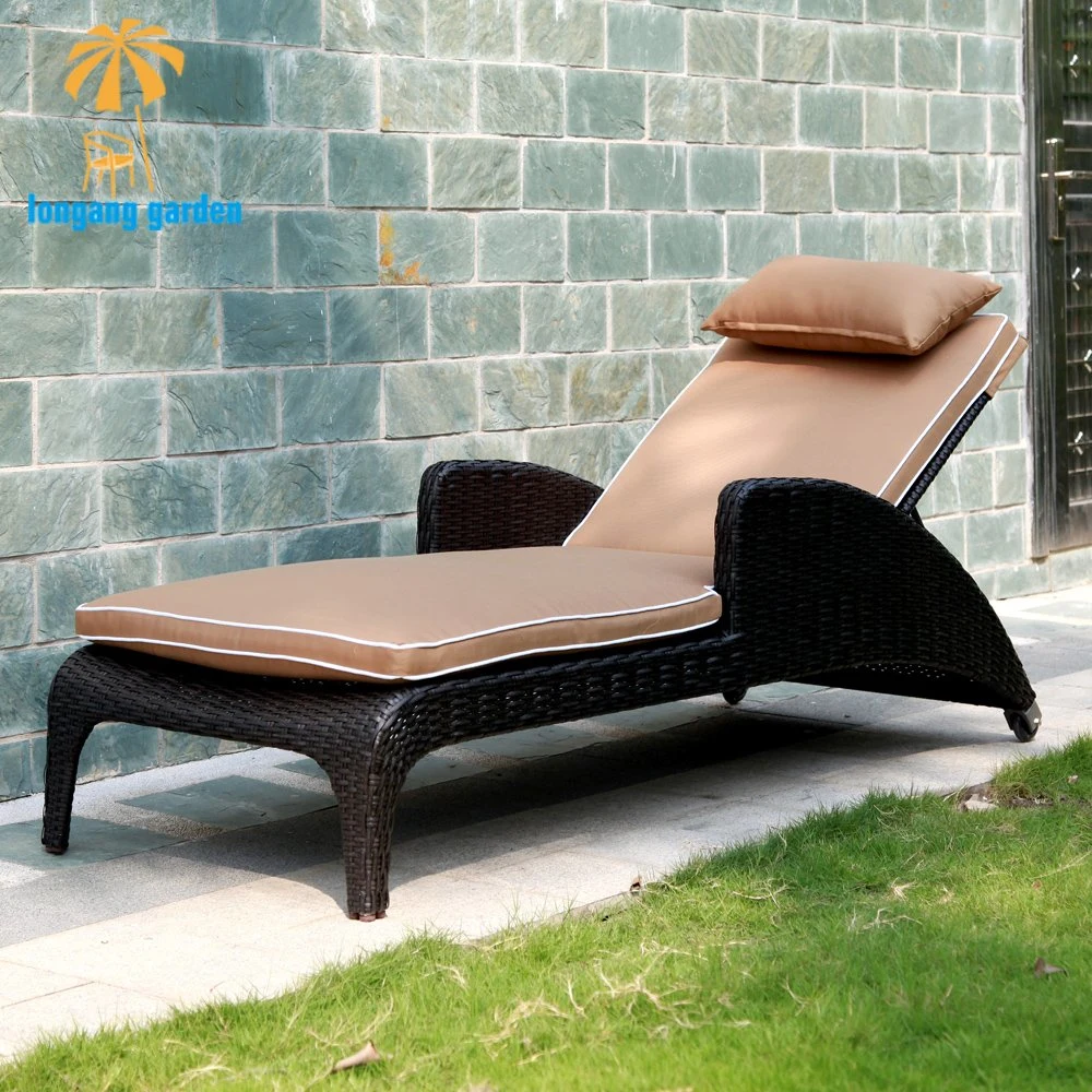 Wholesale Outdoor Patio Garden Swimming Pool Aluminum Metal Plastic Rattan Wicker Sun Lounge Chaise Lounger Sofa Bed Stacking Beach Chair Outdoor Furniture