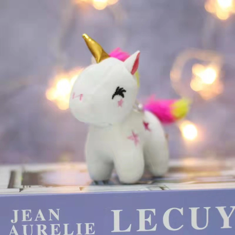 Jouets en gros en peluche à motif licorne d'animaux avec porte-clés