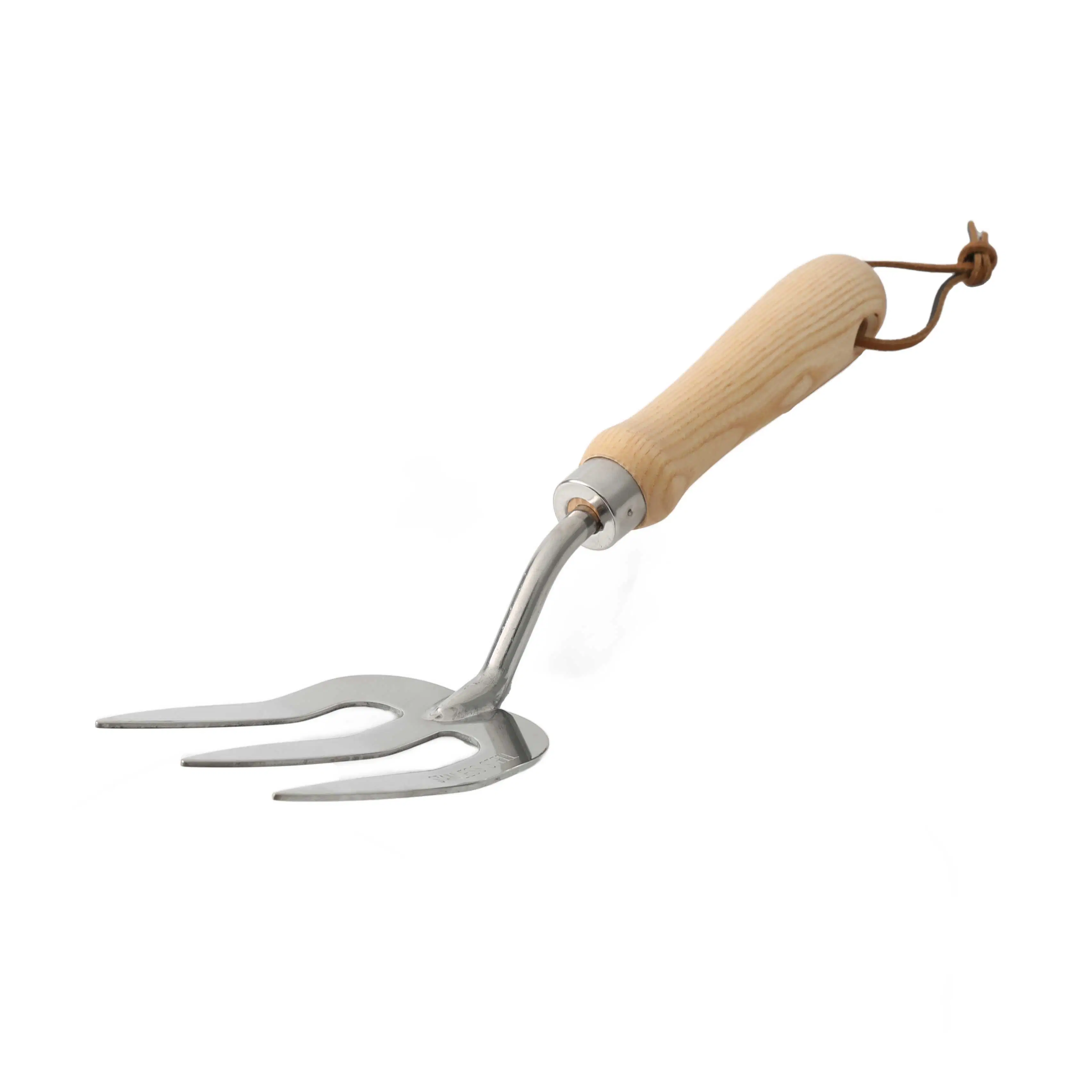 Tenedor de acero inoxidable tenedor de jardín tradicional herramienta de tenedor de mano con Mango ergonómico de madera de fresno para desyerbar excavando la plantación y el cultivo - tenedor de mano