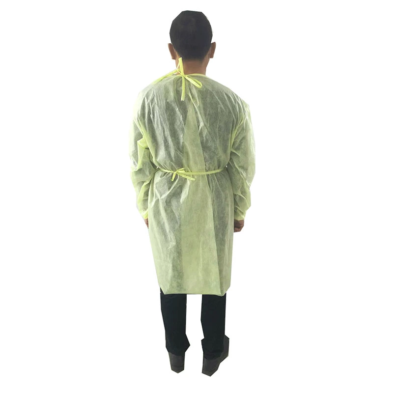 PP+PE Yellow Blue White Available Disposable Isolation Garment